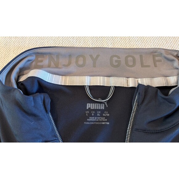 Puma Enjoy Golf 1/4 Zip Performance Sweatshirt Mens Large Navy Blue - Picture 4 of 7